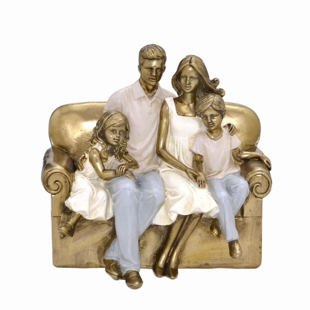 Figura Decorativa Estatueta Família 19 X 18 X 13 Cm 257-788