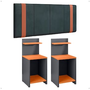 Kit 2 Mesinhas Fantasy Cinza/Cinamomo Compacta Prateleira Cabeceira Parise Suspensa Detalhe Lateral Cama Box Casal 1,40 Suede - Lojas RPM
