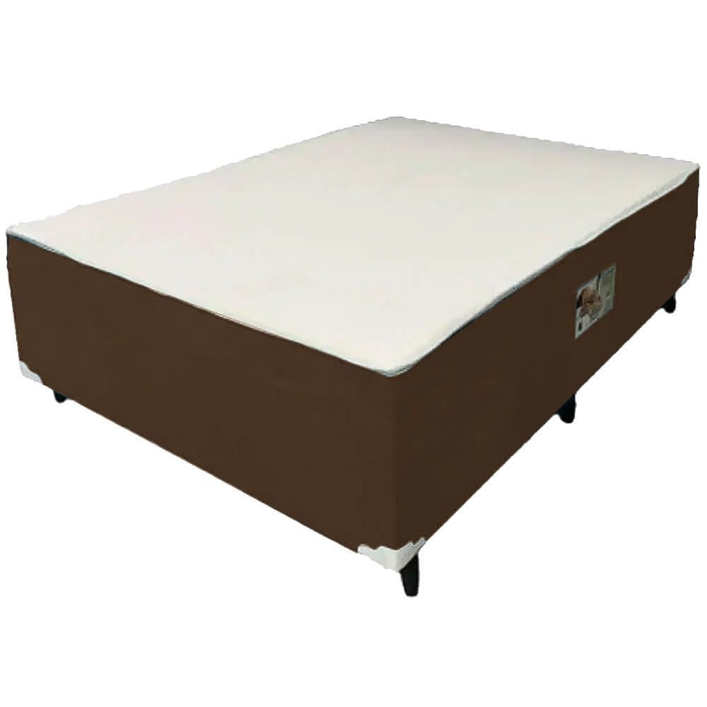 Cama Box Alto Nivel Casal Ortopédica 138x188x47cm Cor Marrom