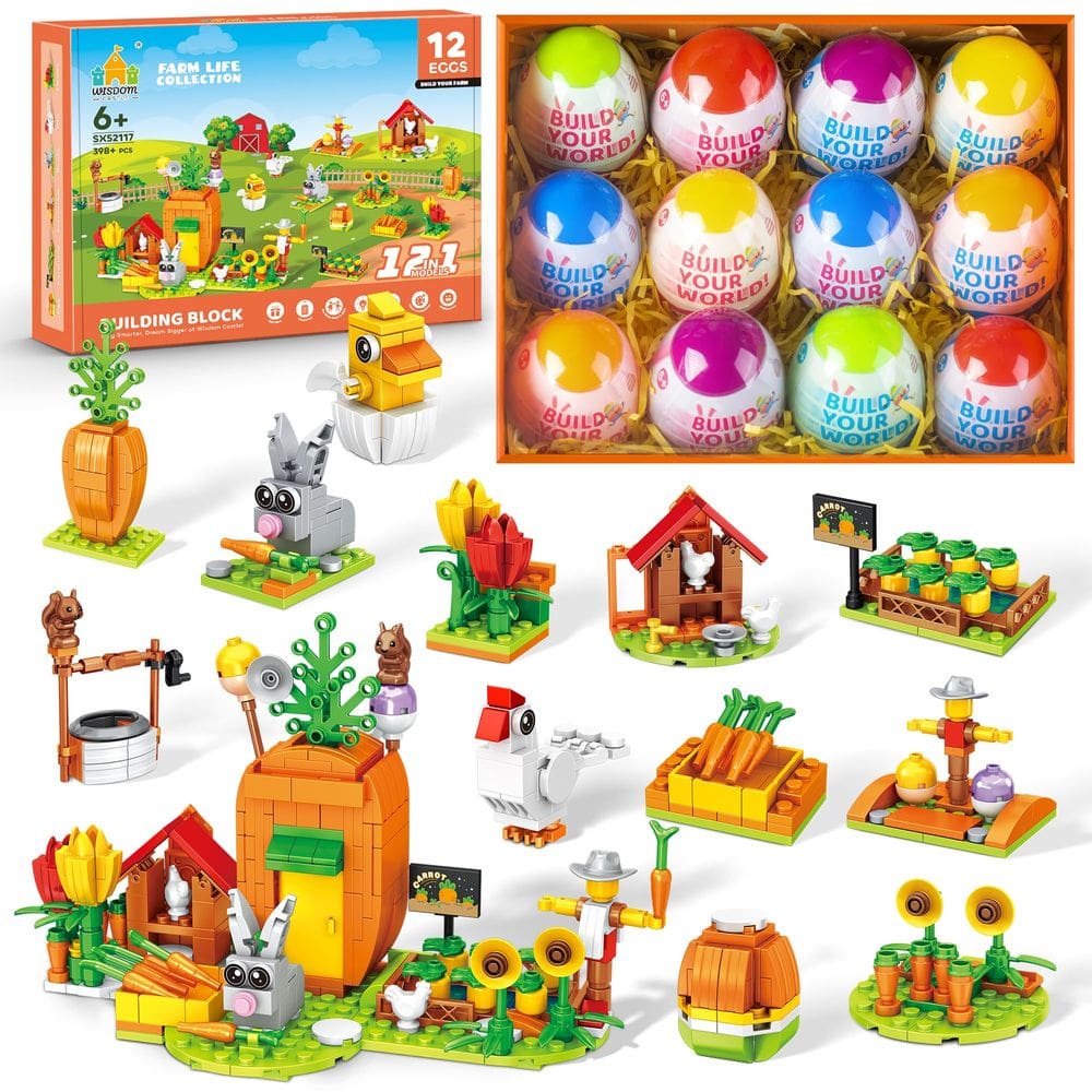 Conjunto de construção Wisdom Castle Easter Bunny Carrot House 6+ Years