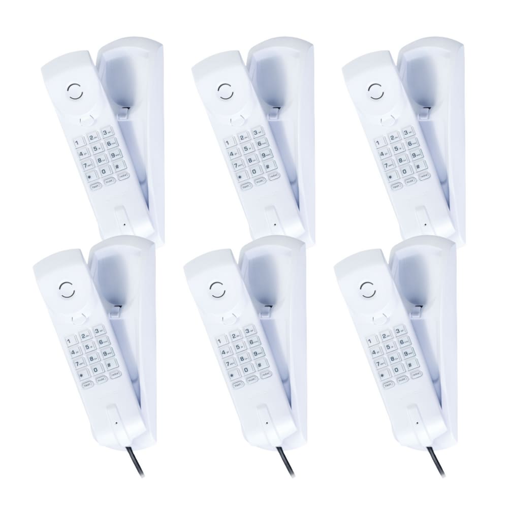 Telefone Com Fio TC 20 Cinza Ártico Intelbras - 6 Unidades