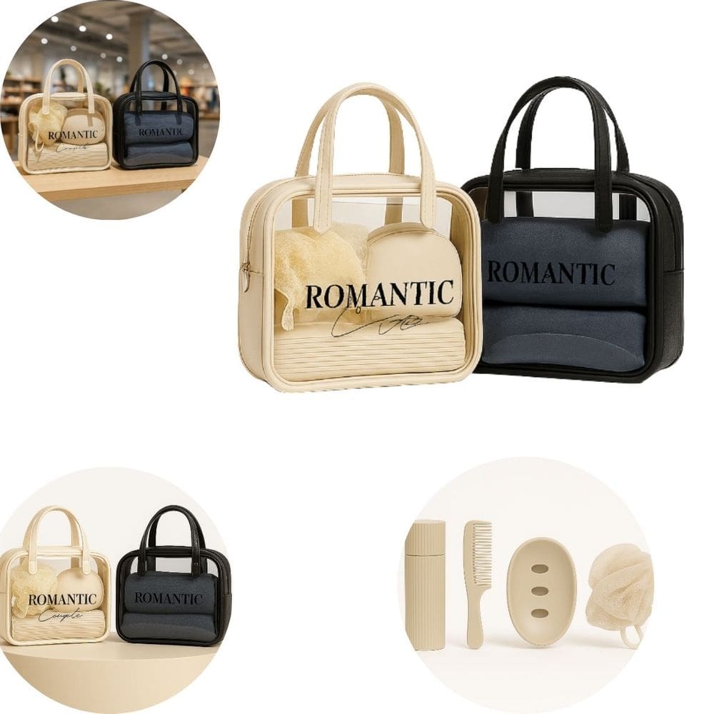 Bolsa Multiuso Kit Banho Organizadora 4 Acessórios Necessaire Viagem Maquiagem
