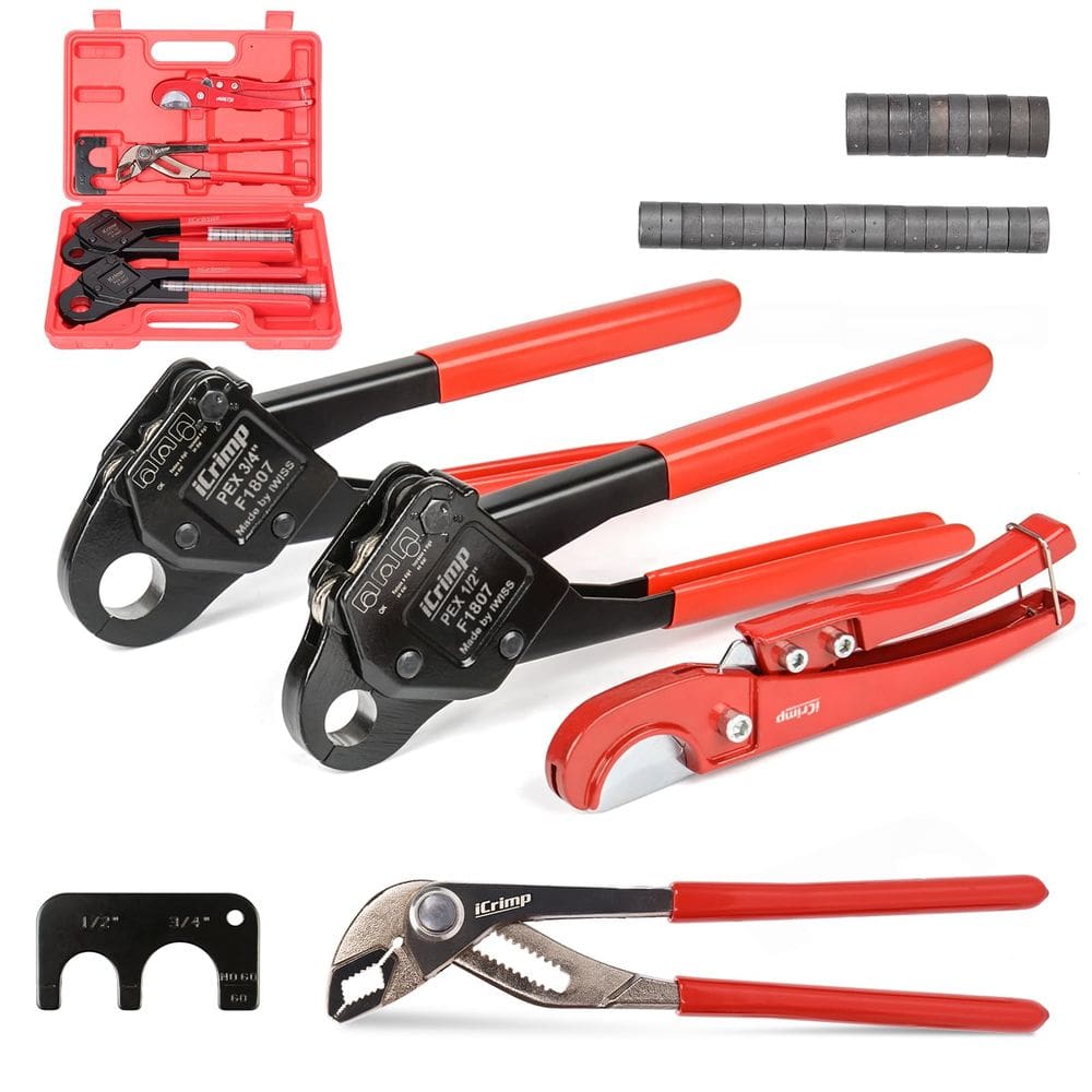 Ferramenta de crimpagem iCrimp F1807 PEX Pipe com alicate e conjunto de cortador