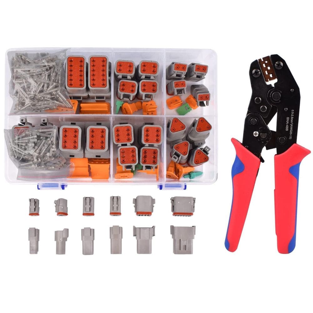 Kit de conectores DT Amliber 174 unidades com crimpador de arame com catraca