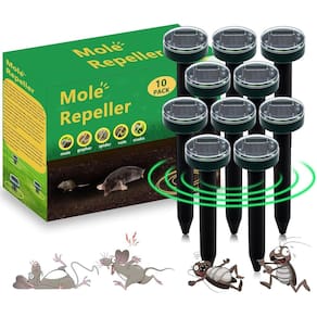 Pacote com 10 unidades de repelente de toupeiras ACEBINTE Ultrasonic Solar para gramados