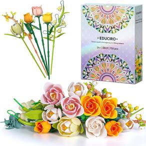 Conjunto de construção de buquês de flores Under the Baubles Rose 750 unidades