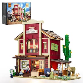 Conjunto de tijolos de construção FUNWHOLE Old West Post Office 1692 unidades