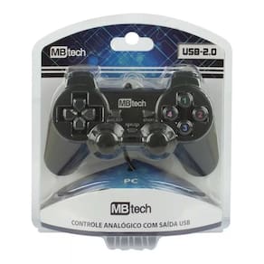 Controle Usb Pc Vibração Resistente Analógico Compatível PS2