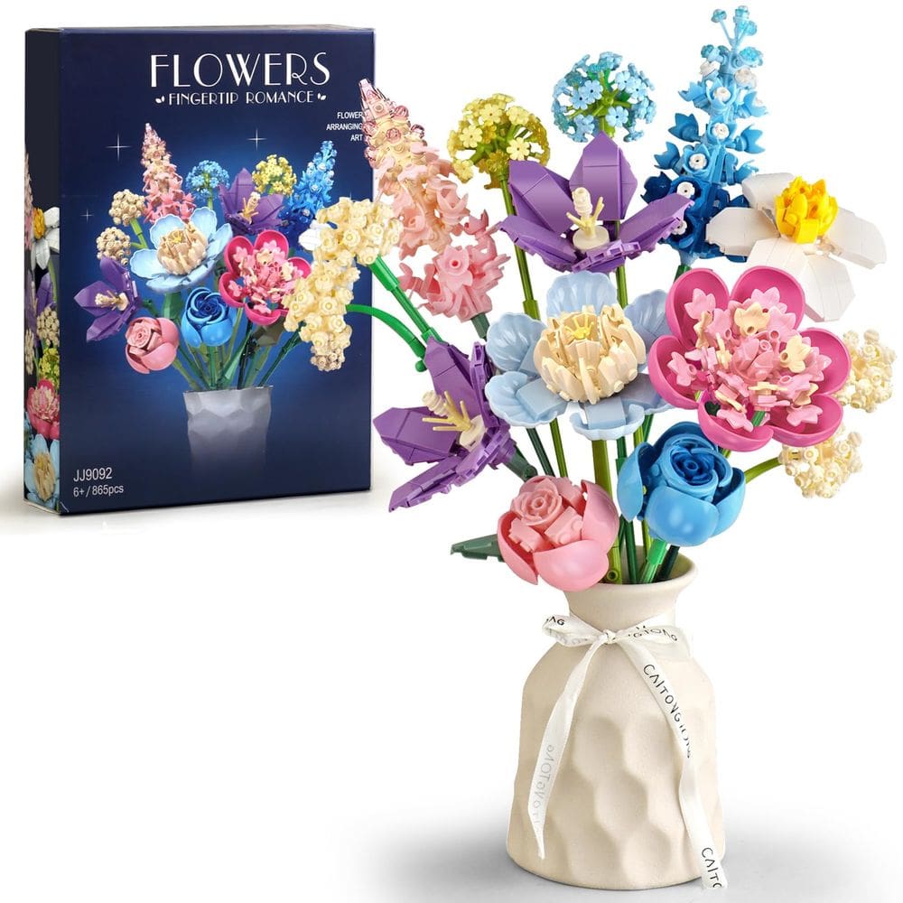 Conjunto de construção SUNHABI Flower Bouquet com LEGO Flowers Adults
