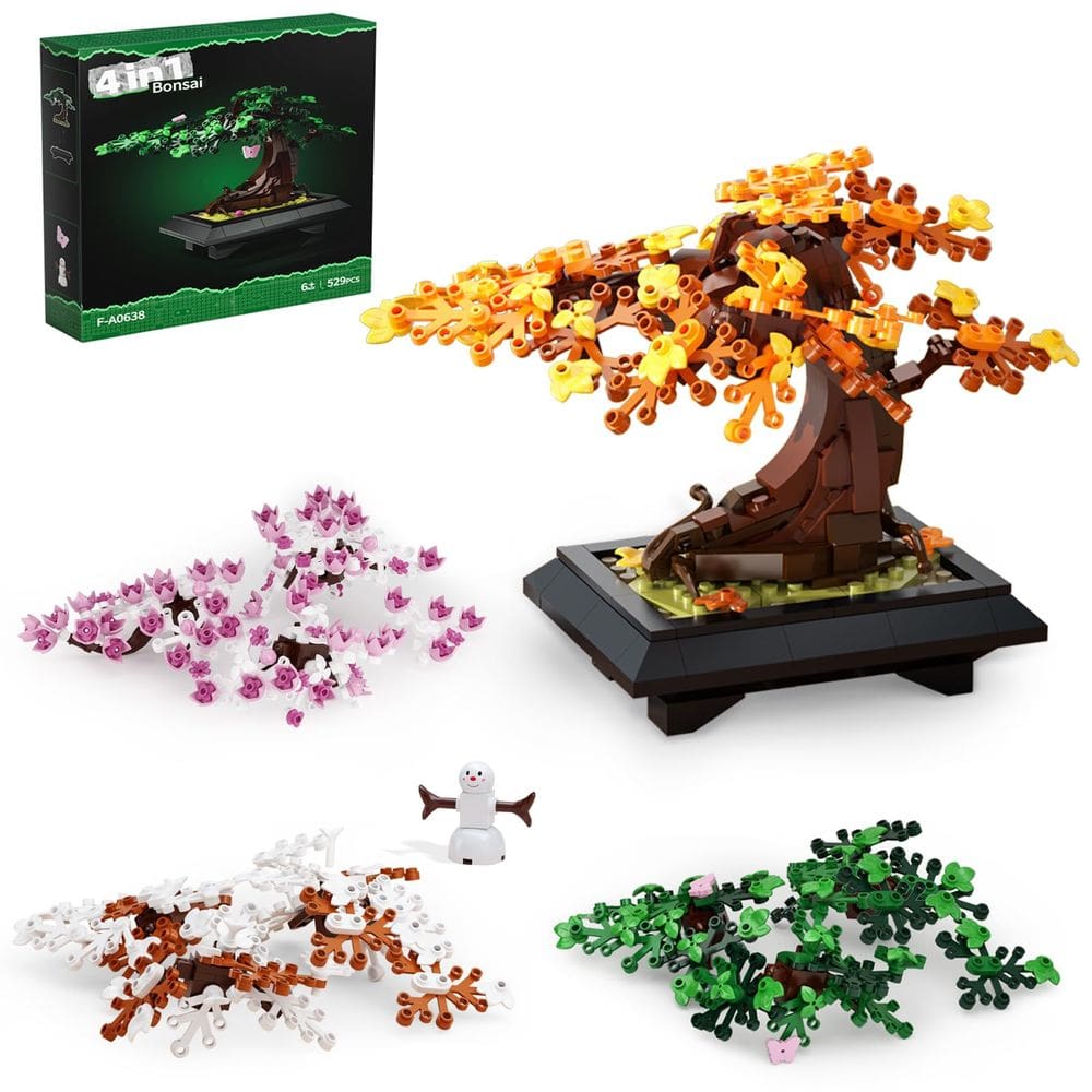 Conjunto de blocos de construção Taojiyuan Bonsai Tree 4 em 1 529 unidades