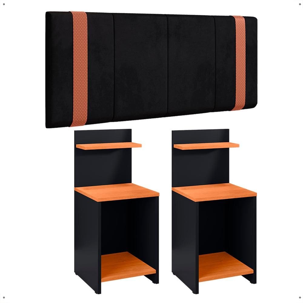 Kit 2 Mesas Cabeceira Mesinha Pequena Lateral Cama Painel Suspenso Box Casal 1,40 Decoração Quarto - Lojas RPM