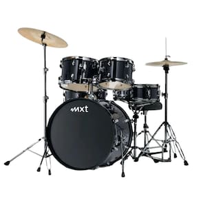 Bateria Acústica Bumbo 20 Polegadas Preto Cromado - MXT - Modelo M-B120PC - Som Encorpado e Estilo Moderno