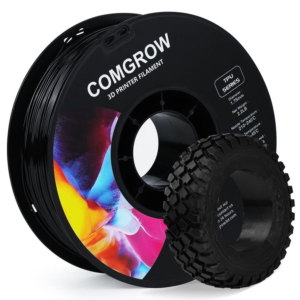 Impressora 3D Filament Comgrow TPU 1,75 mm 95A Soft 1 kg preta