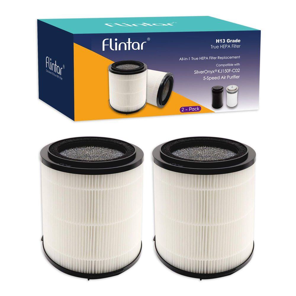 Filtro purificador de ar Flintar H13 True HEPA, pacote com 2 unidades SilverOnyx