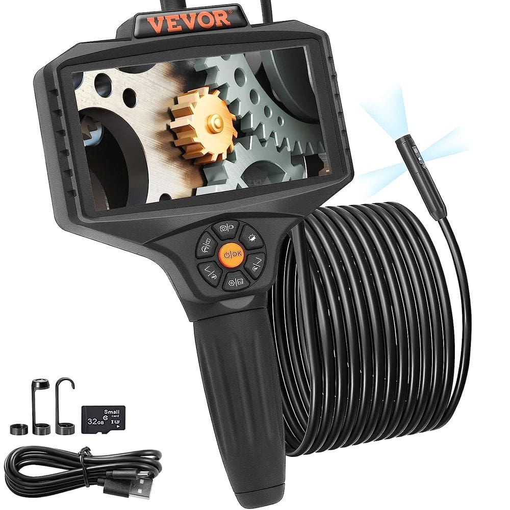 Câmera de inspeção VEVOR Triple Lens 1080P HD, tela IPS de 5 polegadas