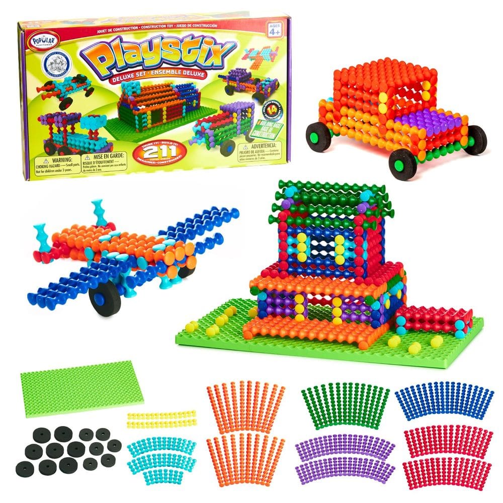 Conjunto de blocos de construção de brinquedos de construção Playstix 211 peças