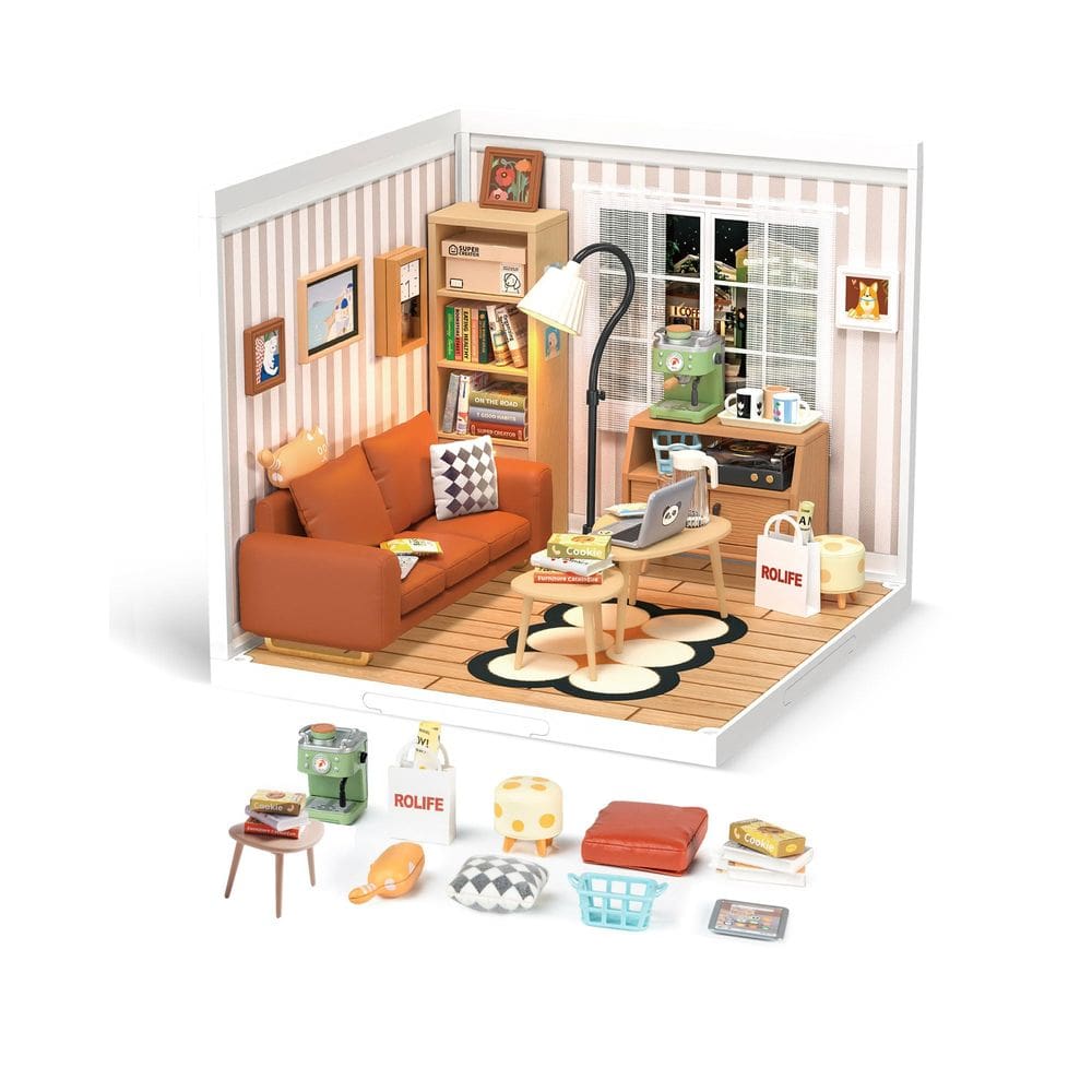 Conjunto de construção Rolife DIY Miniature Plastic House com LED