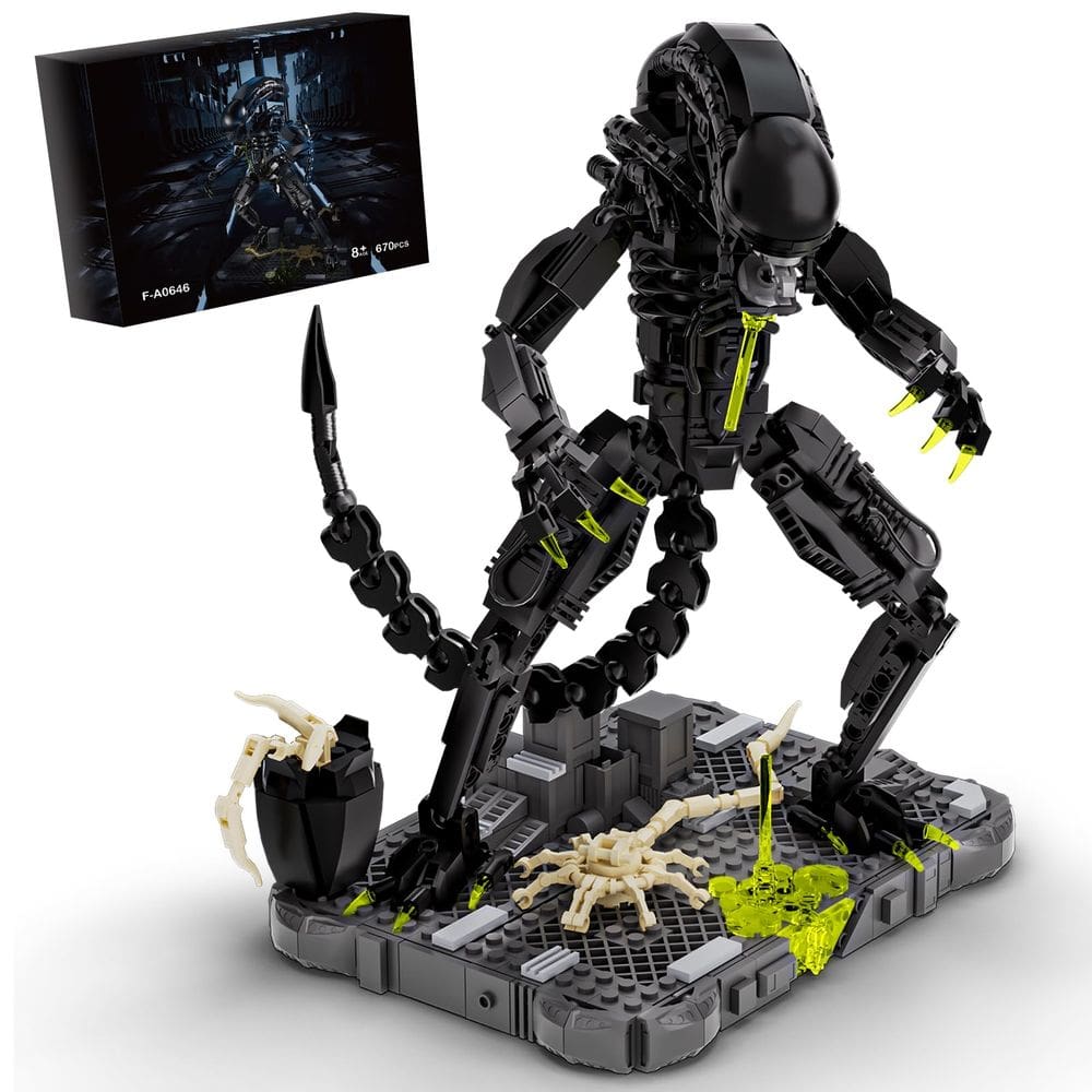 Conjunto de blocos de construção ItshWoee Xenomorph com figura de ação