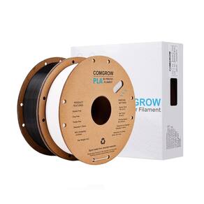 Filamento de impressora 3D Comgrow PLA 1,75 mm 1 kg bobina preta/branca