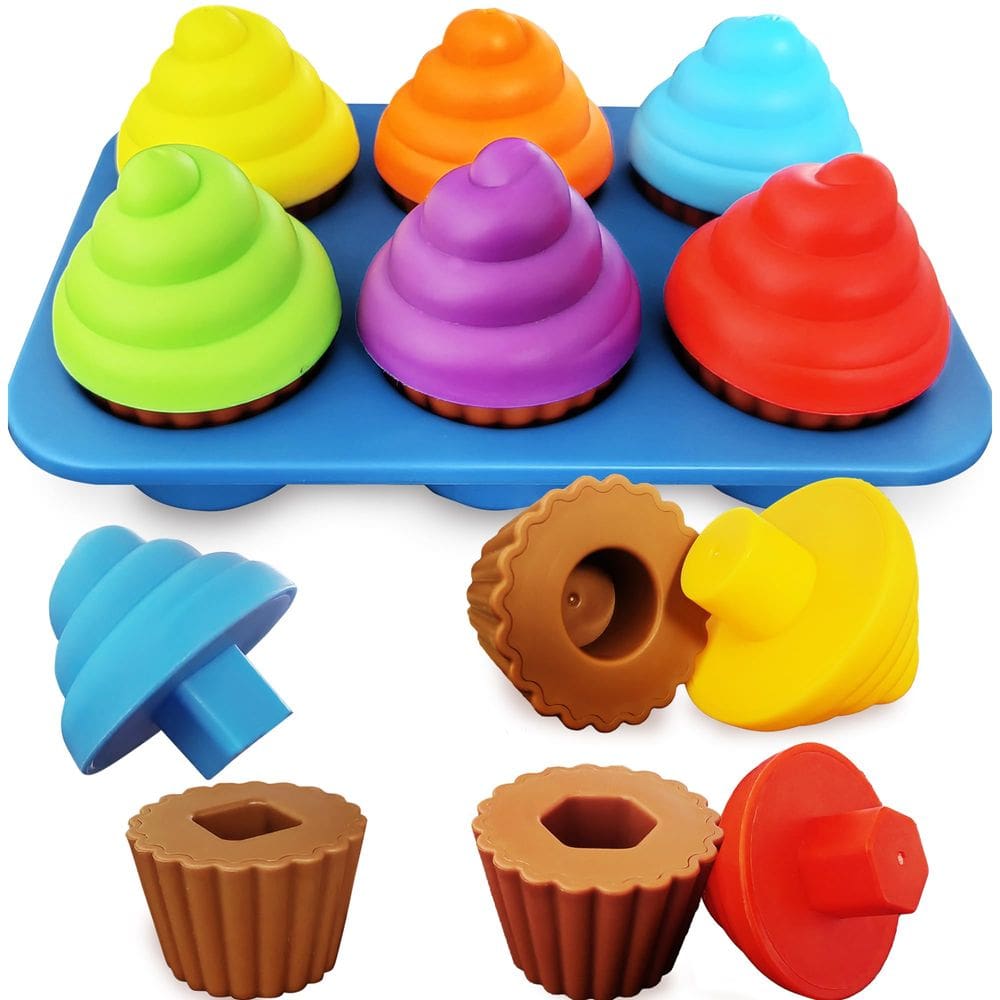 Toy Cupcake Toddler Learning Colors & Shapes 18m ou mais de Montessori