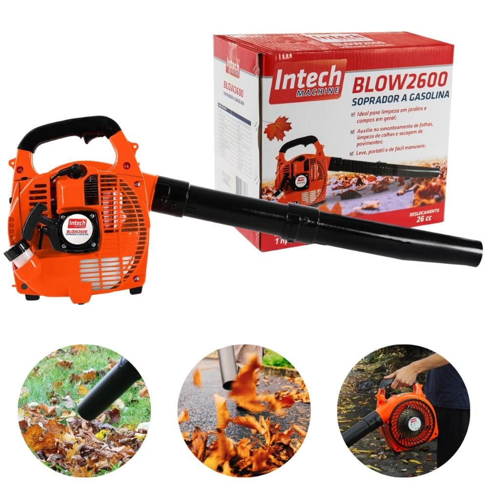 Soprador de Folhas A Gasolina Para Jardim 7500 RPM 26cc BLOW2600 Intech