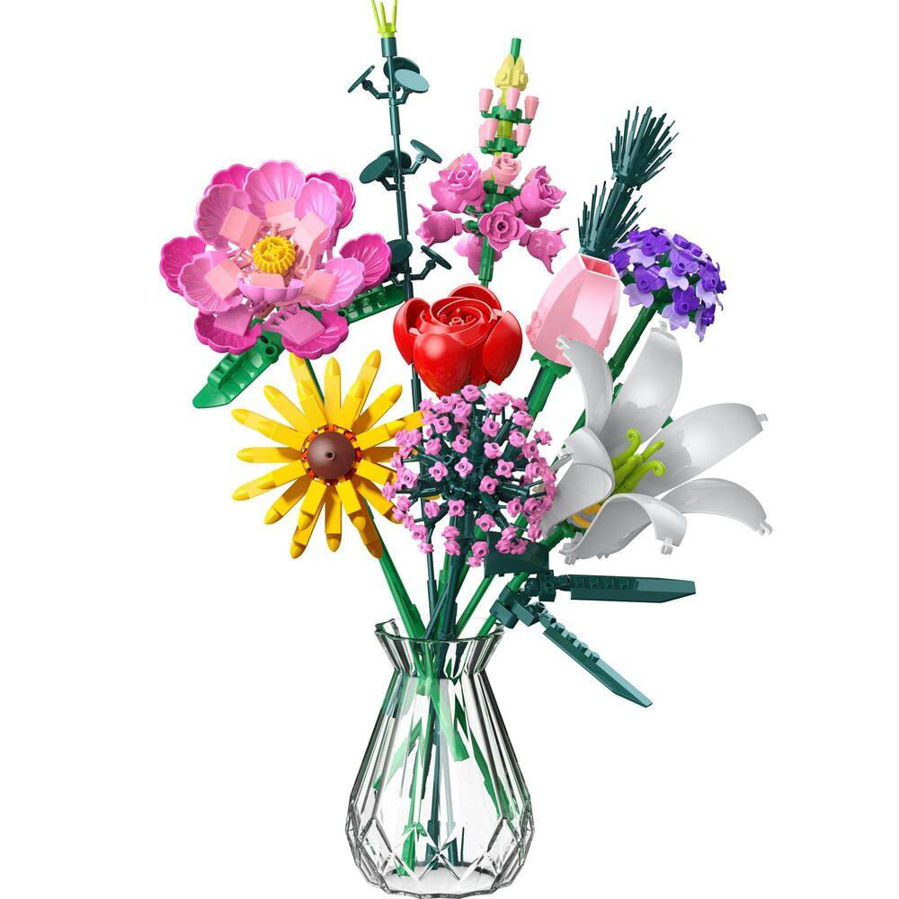 Conjunto de construção Flowers Bouquet Booyuer 10 peças para crianças a partir de 6 anos