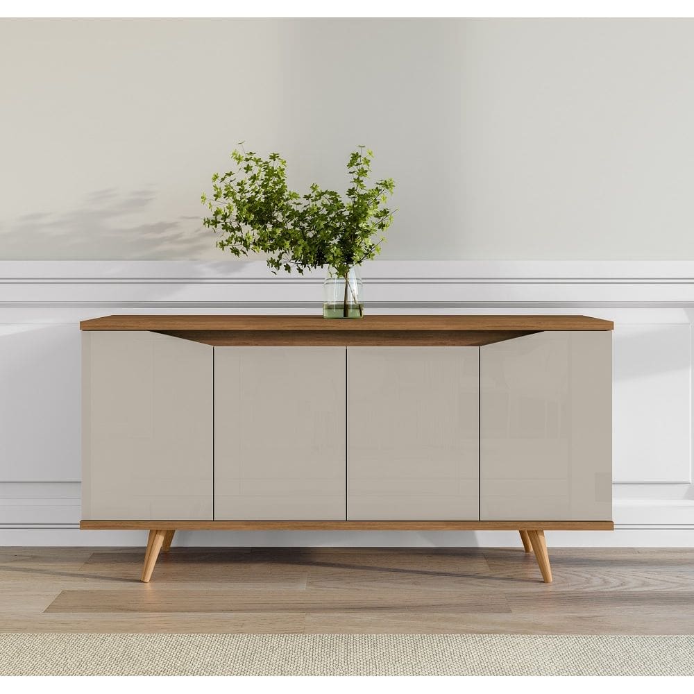 Aparador Buffet Grace Off White Marrom Cedro