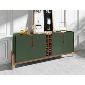 Aparador Buffet Lizz com Adega 190cm Verde Oliva Marrom