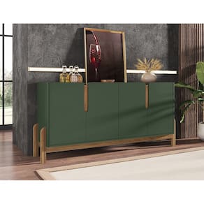 Aparador Buffet Sala Lizz 170cm Verde Oliva Marrom