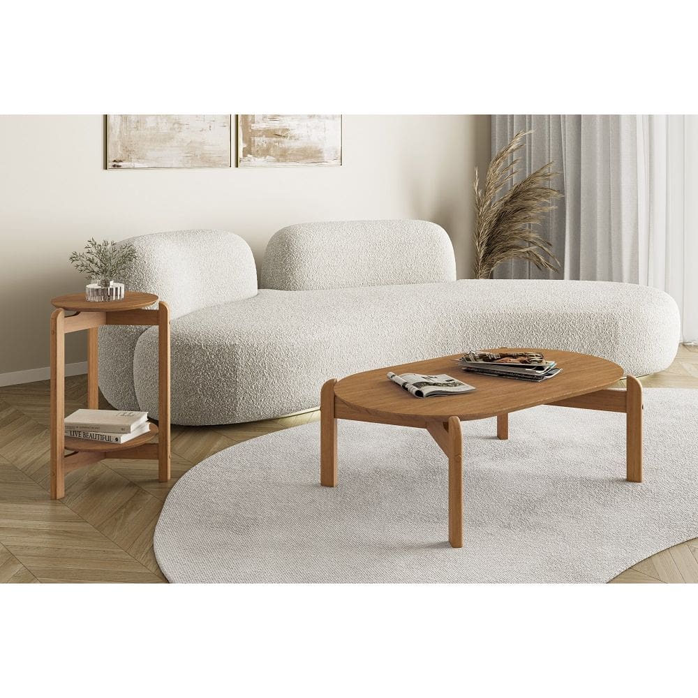 Conjunto de Mesa Sala Estar Inove Marrom