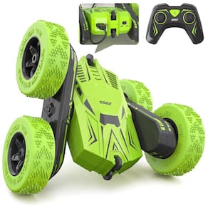 Carrinho de Controle Remoto, 4WD 2.4 Ghz, 360 com Bateria Recarregável, SGILE, Verde