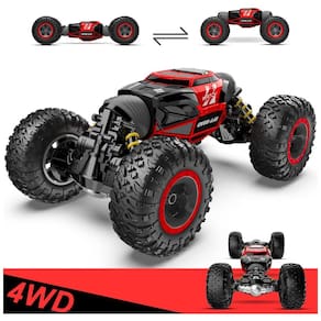 BEZGAR Carrinho de Controle Remoto Esala 114 4WD até 15 km, h com Baterias Recarregáveis, Vermelho