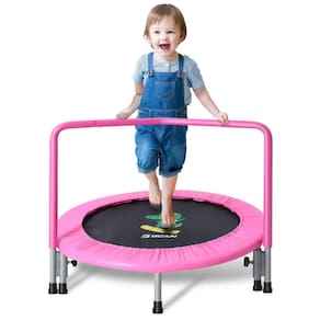 Cama Elástica Interna Dobrável com Apoio Ajustável, até 44 kg, BCAN, Rosa