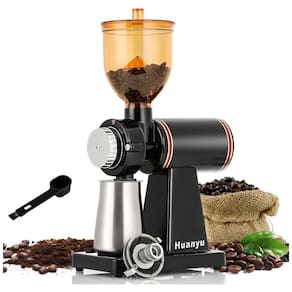 Moedor de Café Elétrico 8 Níveis de Moagem até 250g Aço Inoxidável, 200W, 110v, HUANYU, Preto