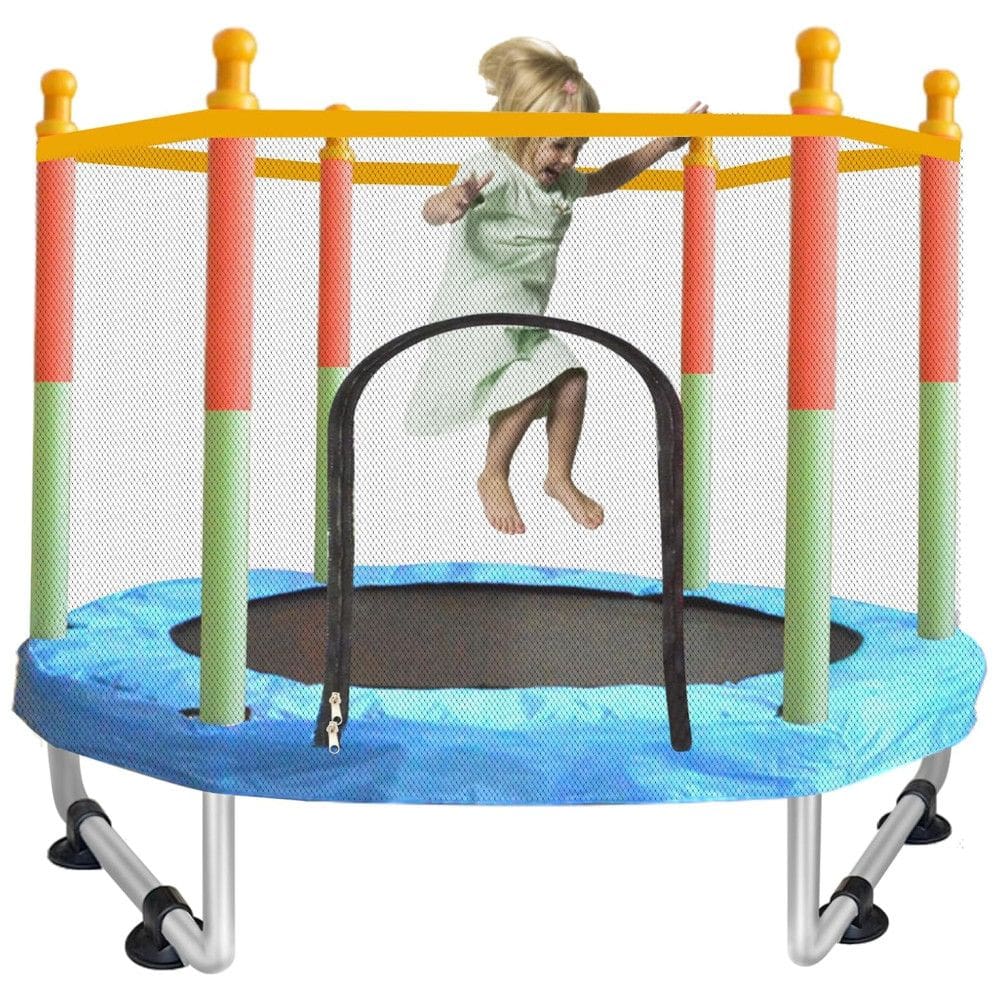 Cama Elastica Infantil com Diâmetro e Rede de Proteção para até 60 kg, SZBOB, Azul