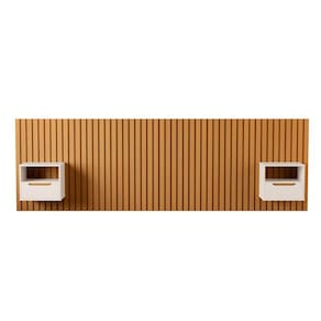 Cabeceira Ripada Maracá King MDF/MDP e 2 Mesa de Cabeceira Jatobá Off White Nature JB Bechara