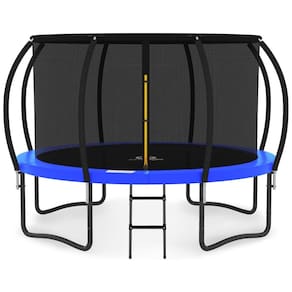 Cama Elastica Capacidade até 150 kg com Escada e Revestimento Antiferrugem, JUMPZYLLA, Azul