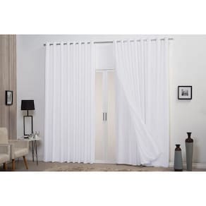 Cortina Branca Voil Com Forro Microfibra 5,00X2,80 Decoração