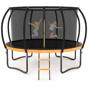 Trampolim Liyarya 12FT 14FT Trampolim para crianças Adultos Trampolins recreativos ao ar livre com postes curvos de rede e escada,