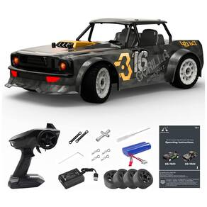Carro de Controle Remoto Off Road 4x4, Escala 1:16 com Velocidade até 30 km/h, Controle de Direção de 2,4 GHz em Escala Real e Luzes,