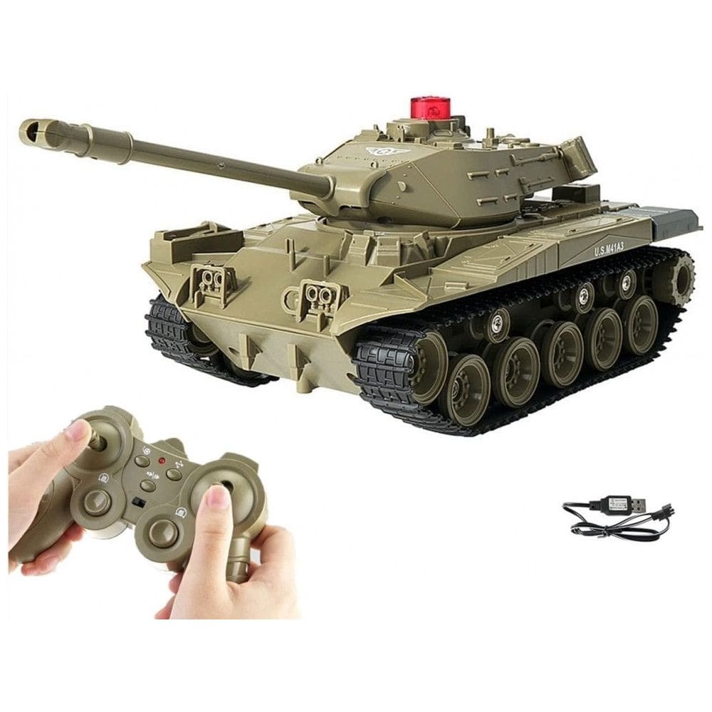 Tanque Militar RC 2.4Ghz com Controle Remoto e Sons Rotacionais Realistas, WEECOC