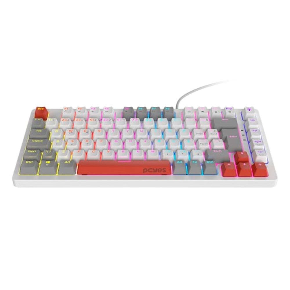 Teclado Mecânico Pcyes Kirin White Ghost Rgb Qwerty