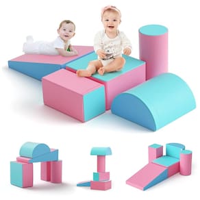 Blocos de Espuma Lischwert Soft Play, 5 Peças de Escalada e Atividade de Rastejamento, Brinquedo de Escalada em Espuma, Rampa e