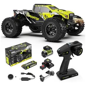 Carro de Controle Remoto Off-Road, Escala 1:10 com Velocidade de 80 km/h, Alcance 150 Metros e à Prova D`água, AMORIL RZ001G-A, Preto e