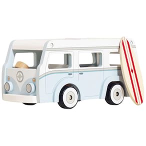 Caminhonete de Férias de Madeira com Prancha de Surf Removível, Ideal Para Crianças a Partir de 3 Anos, Le Toy Van
