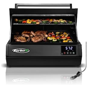 Churrasqueira Elétrica Turbo Outdoor PLUGNGRILL 1700W - Grill Infravermelho 61cm - Smart BBQ com Display de Sonda