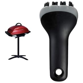 Churrasqueira Elétrica Retangular George Foreman para Ambientes Internos e Externos, Vermelha + Escova Elétrica OXO Good Grips para Grill e