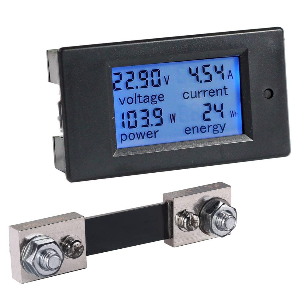 Medidor de potência com display LCD DC 6.5-100V 0-100A