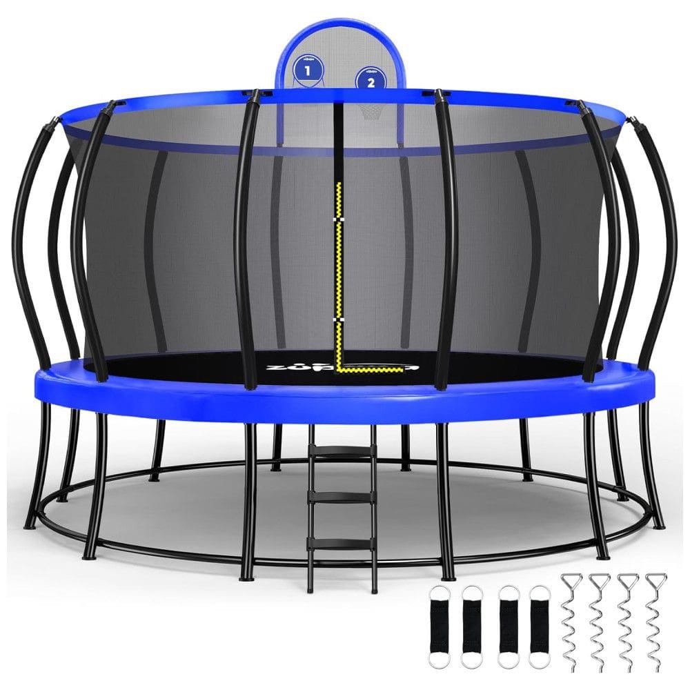 Trampolim Zupapa 816 kg de capacidade, estrutura dupla 2025, design sem lacunas, postes curvados, para crianças e adultos.
