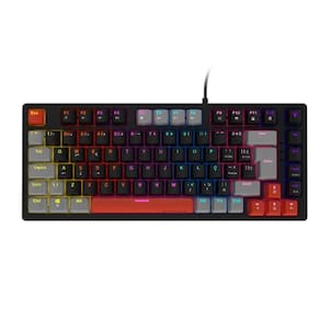 Teclado Gamer Mecanico 75% Kirin Black Vulcan Blue Rainbow